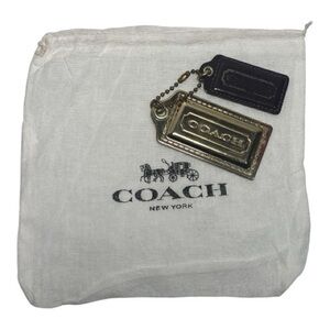 Coach Poppy Gold Acrylic and Patent Purple Hang Tag with Dust Bag